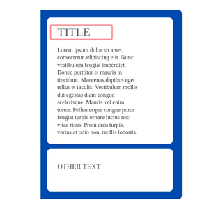 A page with Title highlighted