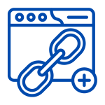 Link icon overlaying a website